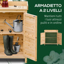 Armadietto da Giardino 2 Ante 83x40x92 cm in Legno di Abete Naturale-3