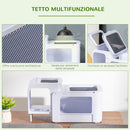 Terrario per Tartarughe d'Acqua 47x28x25 cm 2 Piattaforme Apribili Bianco-5