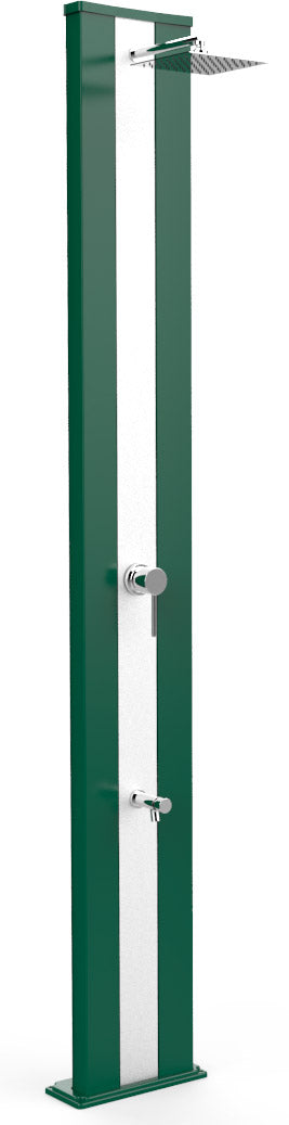 prezzo Doccia Solare da Giardino 40L Miscelatore e Lavapiedi Arkema Dada S Fascia Inox Verde Scuro