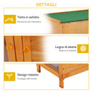 Gabbia per Conigli Conigliera da Esterno in Legno di Abete 90x45x90 cm -7