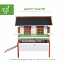 Pollaio per Galline in Legno Bianco Crema Marrone 120x96x123 cm -4