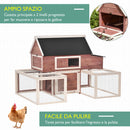 Pollaio Gabbia per Galline da Esterno 290x71x119 cm in Legno -7