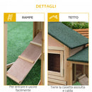 Conigliera da Giardino con Corsa e Rampe Tetto Impermeabile Legno 210x45.5x84.5 cm -7