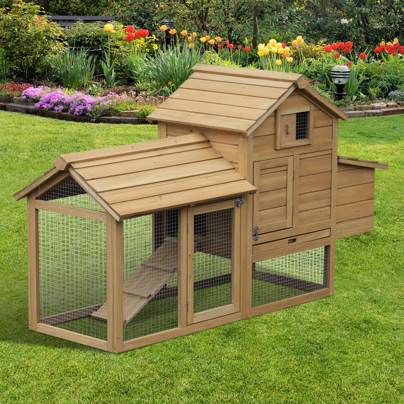 Pollaio da Giardino per 2 Galline 150,5x54x87 cm in Legno-2