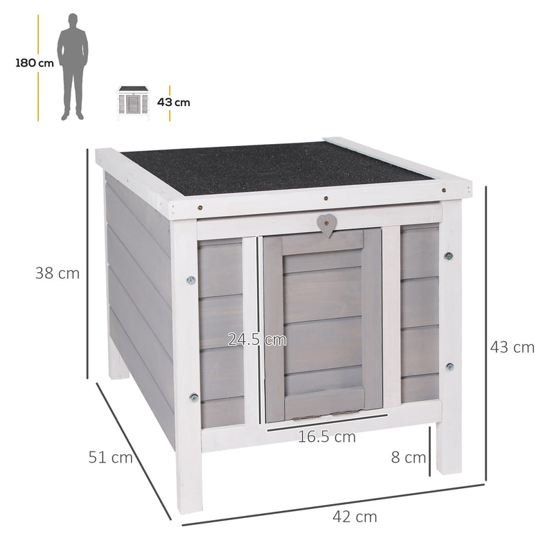 Gabbia per Conigli 42x51x43 cm in Legno di abete Grigio-3