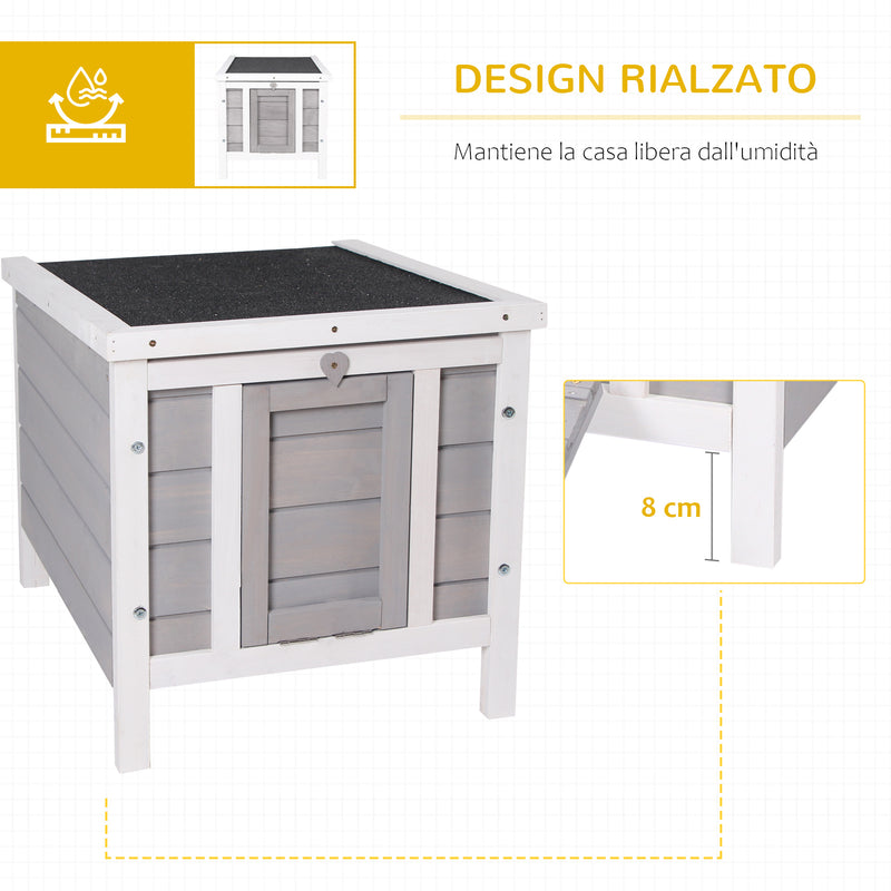 Gabbia per Conigli 42x51x43 cm in Legno di abete Grigio-5