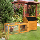 Pollaio Gabbia per Galline da Giardino 180x92x78 cm in Legno Giallo-2