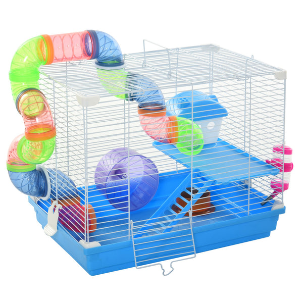 Käfig für Hamster 2 Ebenen 46x30x37 cm mit Wassertank und blauem Spielzeug online