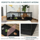 Gabbia per Roditori 118x59x36 cm in Metallo e Tela Nera-7