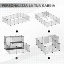 Gabbia per Conigli Modulabile 105x105x70 cm in Acciaio Nero-5