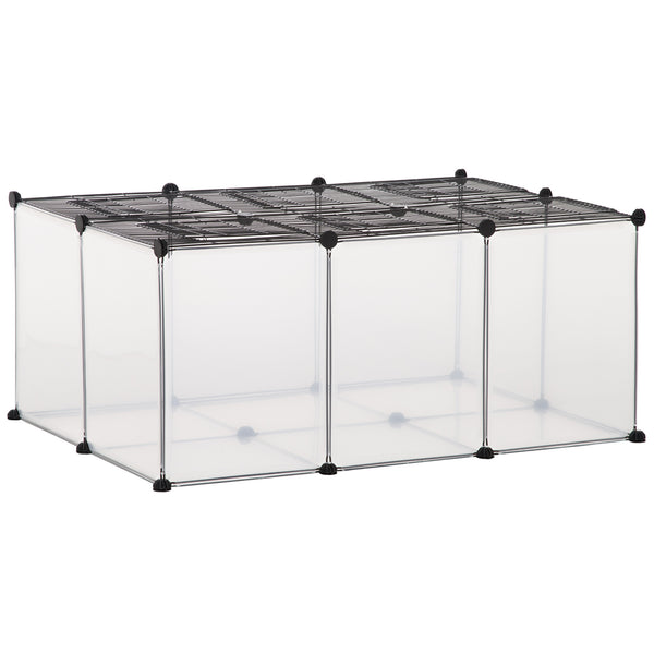 sconto Modulares Gehege für Hamster und Kaninchen 105 x 70 x 45 cm aus Kunstharz und schwarzem Stahl