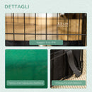 Gabbia per Conigli e Roditori 90x75x75 cm in Metallo e Tessuto Oxford Nero e Verde-7