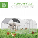 Pollaio Gabbia per Galline 2,8x5,7x2m da Esterno in Acciaio Argento-4