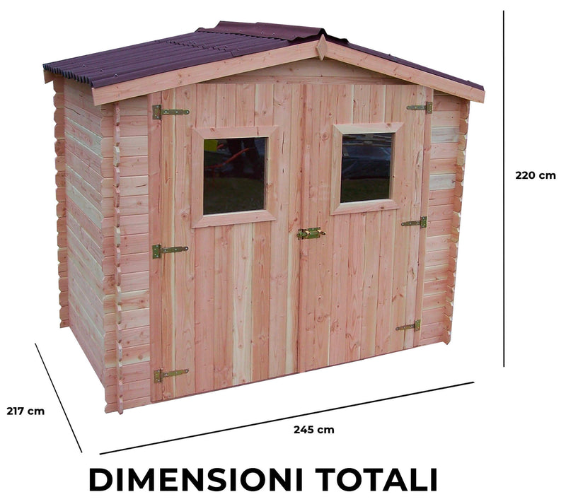 Casetta Box da Giardino 2,35x2,15 m Senza Pavimento in Legno Douglas 20mm Dalia-3