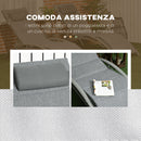 Set 2 Lettini Prendisole da Giardino 62x165x82 cm con Tavolino in Alluminio e Acciaio Grigio-7