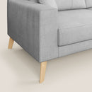 Divano 3 Posti 186x95x91 cm Danish in Tessuto Grigio Chiaro-4