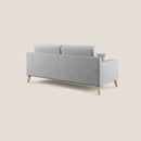 Divano 2 Posti 146x95x91 cm Danish in Tessuto Grigio Chiaro-5