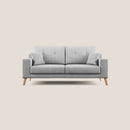 Divano 2 Posti 146x95x91 cm Danish in Tessuto Grigio Chiaro-3