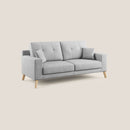 Divano 3 Posti 206x95x91 cm Danish in Tessuto Grigio Chiaro-1