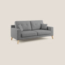 Divano 3 Posti 186x95x91 cm Danish in Tessuto Grigio-1