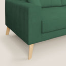 Divano 3 Posti 206x95x91 cm Danish in Tessuto Verde-4