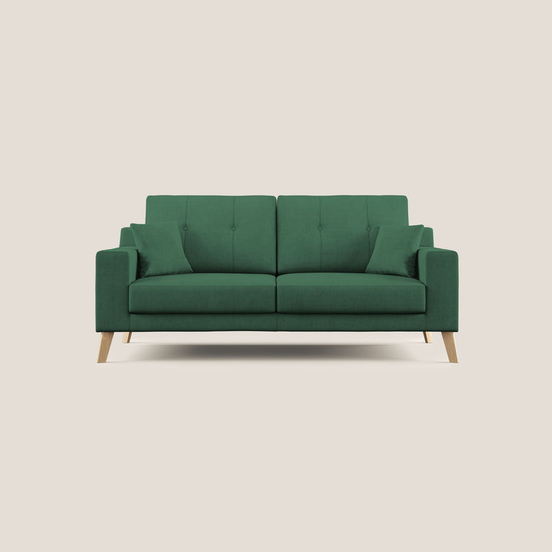 Divano 2 Posti 166x95x91 cm Danish in Tessuto Verde-3