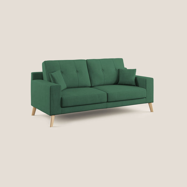 Divano 2 Posti 146x95x91 cm Danish in Tessuto Verde-1