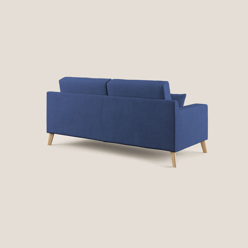 Divano 3 Posti 186x95x91 cm Danish in Tessuto Blu-5