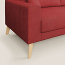 Divano 3 Posti 186x95x91 cm Danish in Tessuto Rosso-4