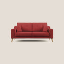 Divano 2 Posti 146x95x91 cm Danish in Tessuto Rosso-3