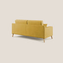 Divano 3 Posti 206x95x91 cm Danish in Tessuto Giallo-5