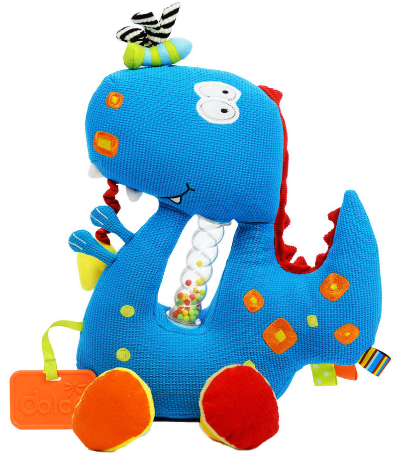 Dino Peluche per Bambini con Suoni Dolce Blu-1