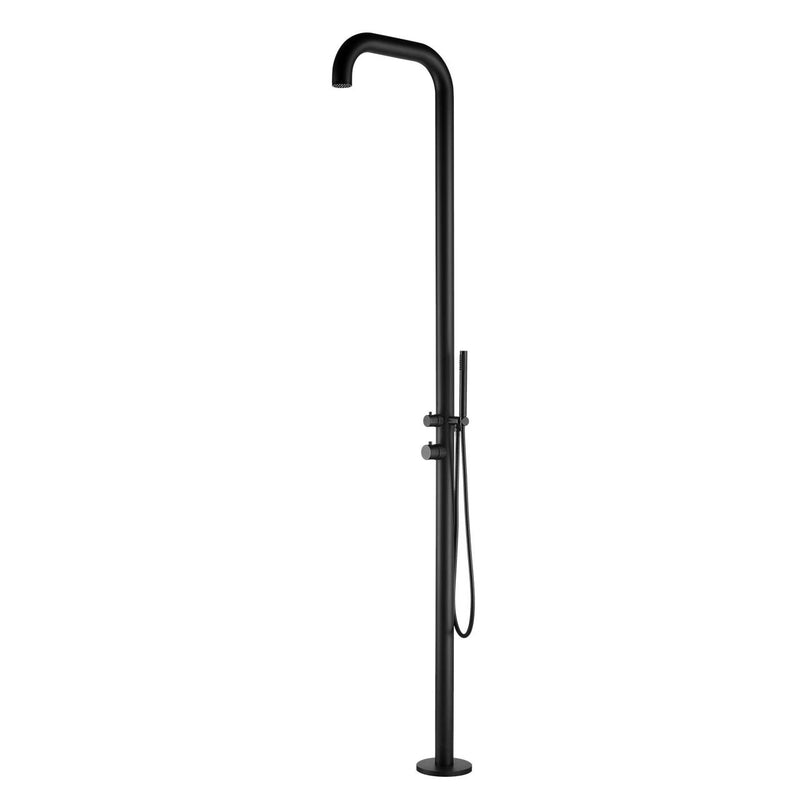 Doccia da Giardino 230x18x42 cm con Miscelatore e Doccetta Sined Chia Nero satinato-1