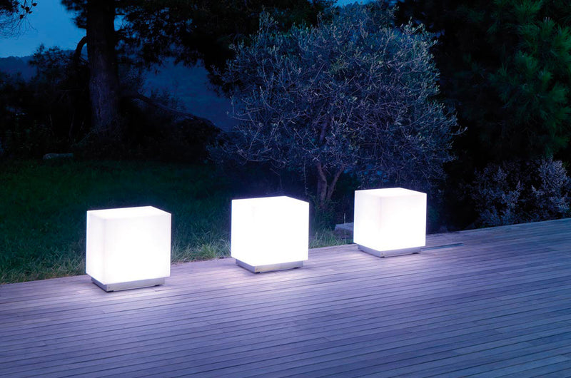 Pouf da Giardino Luminoso 50x50 cm in Resina Arkema Iris Light SL-2