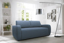 Divano Letto 3 Posti 215x93x100 cm Duna in Tessuto Blu-3