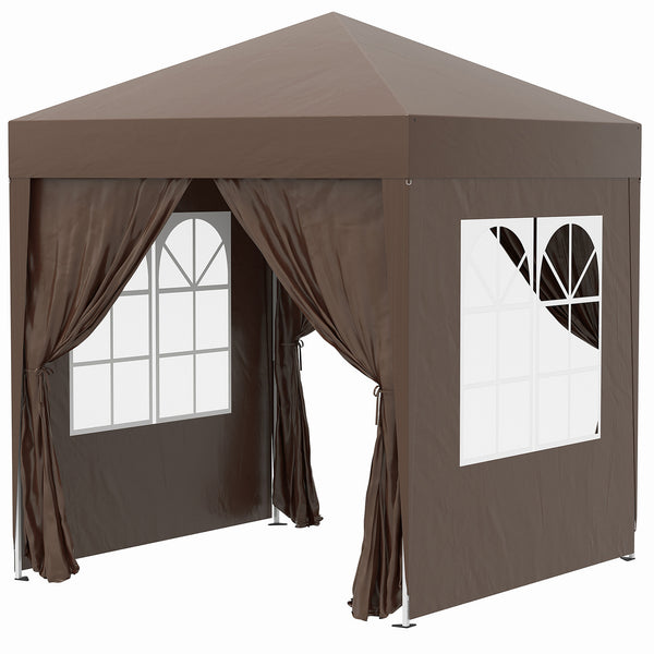 prezzo Gazebo Pieghevole 2x2m in Metallo e Poliestere Marrone