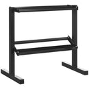 Porta Pesi 2 Ripiani per Palestra 92,5x50,5x80,5 cm in Acciaio Nero-1