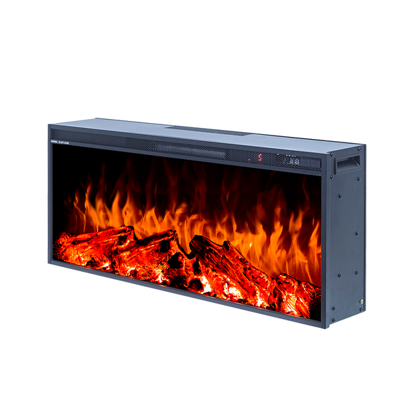 sconto Camino Elettrico da Incasso 36,7x88,3x15,9 cm Effetto Fiamma 1500W Tasmania Nero