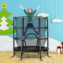 Trampolino Tappeto Elastico per Bambini 3-10 Anni con Rete e Pali Imbottiti in Acciaio Ø163x163 cm in PP e Schiuma Nero-2