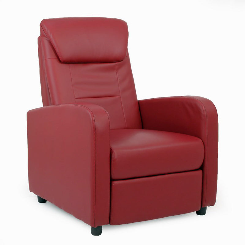 Poltromna Relax Reclinabile Manuale in Similpelle Marta Burgundy-1