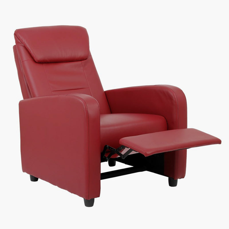 Poltromna Relax Reclinabile Manuale in Similpelle Marta Burgundy-2