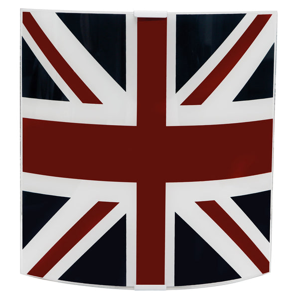 Applikation 1xE27 Silberrahmen Glasplatte Unionjack E-Energy Elia online