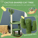 Albero Tiragraffi a Forma di Cactus 35x31x55,5 cm con 2 Palline Gioco Verde e Bianco-4