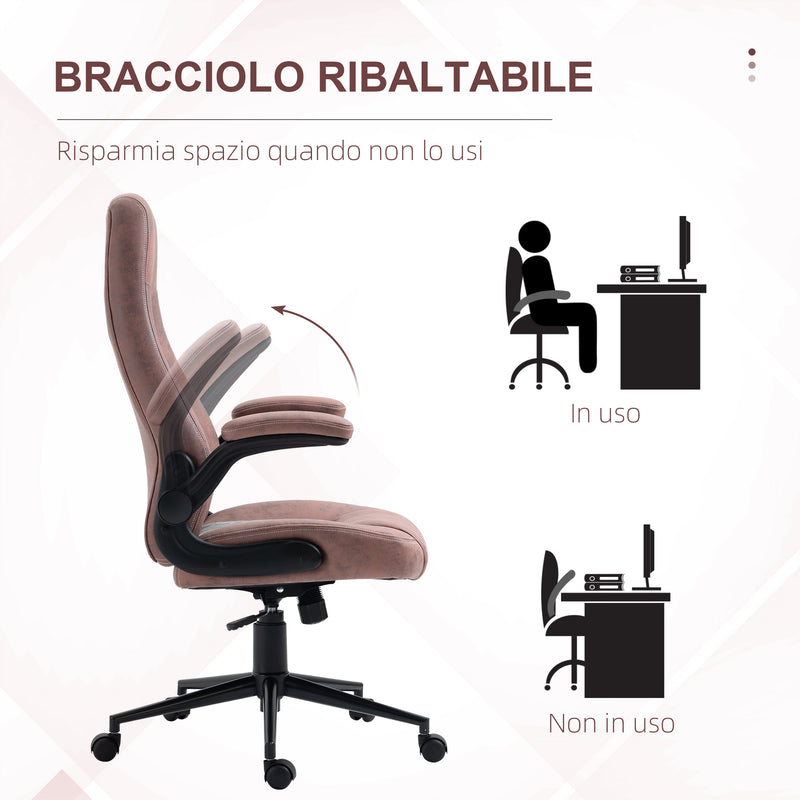 Sedia da Ufficio 67x70x114-124 cm in Tessuto in Microfibra Rosso e Grigio Chiaro-6