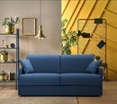 Divano Letto 2 Posti 169x90x96 cm Evans in Tessuto Blu-4