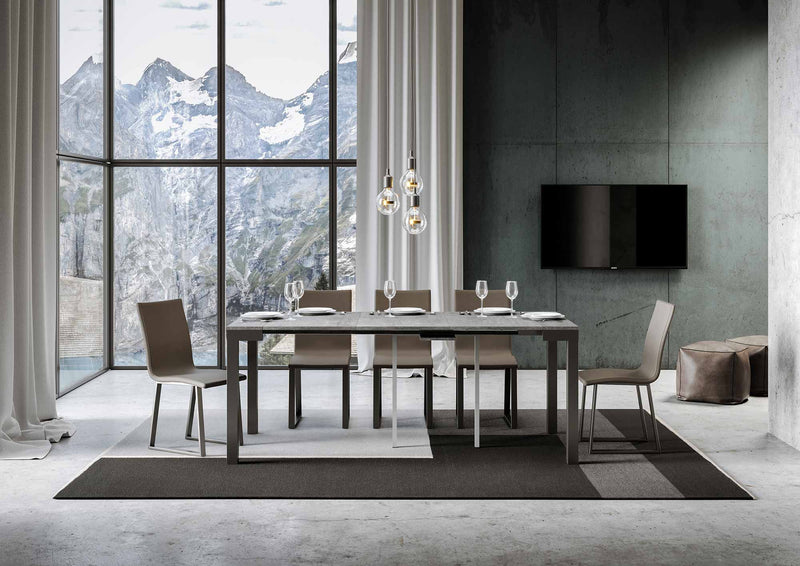 Consolle Allungabile 90-300x40x77 cm in Nobilitato Grigio-3