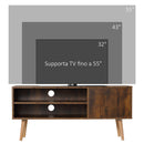 Mobile Porta TV fino a 55" 110x40x50 cm con Vano Aperto e Armadietto in Legno Marrone-7