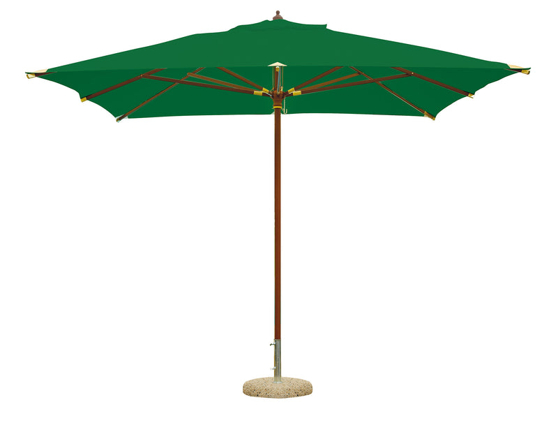 Ombrellone da Giardino 3x4m Palo in Legno Tessuto in Poliestere Verde-1