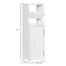 Mobiletto Bagno 19x15x56 cm con Porta Carta Igienica in MDF Bianco-3