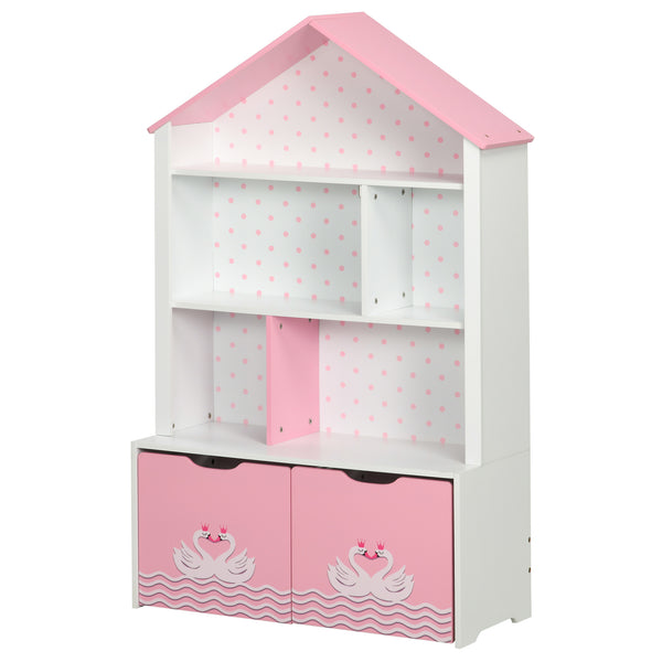 online Scaffale Portagiochi per Bambini 78,5x34x127,5 cm con Ripiani Aperti e Cassetti Rosa